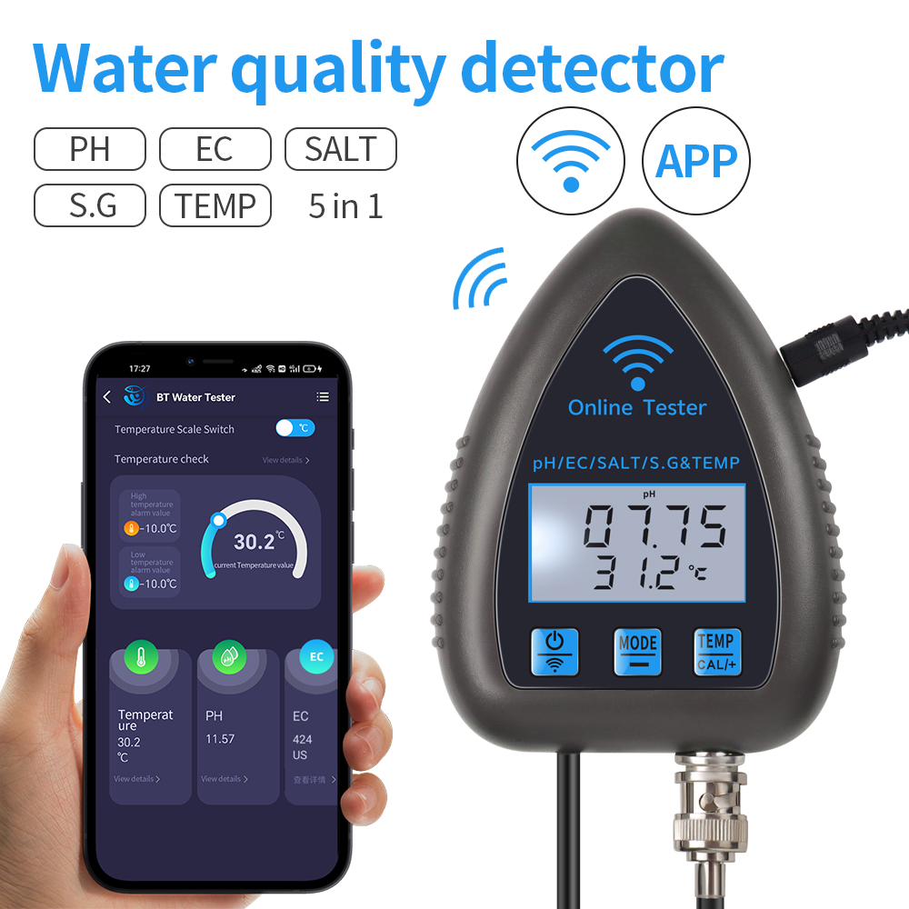 Tuya WiFi 5 in 1 Water Quality - Marine Aquarium Water Test Kit recension och pris