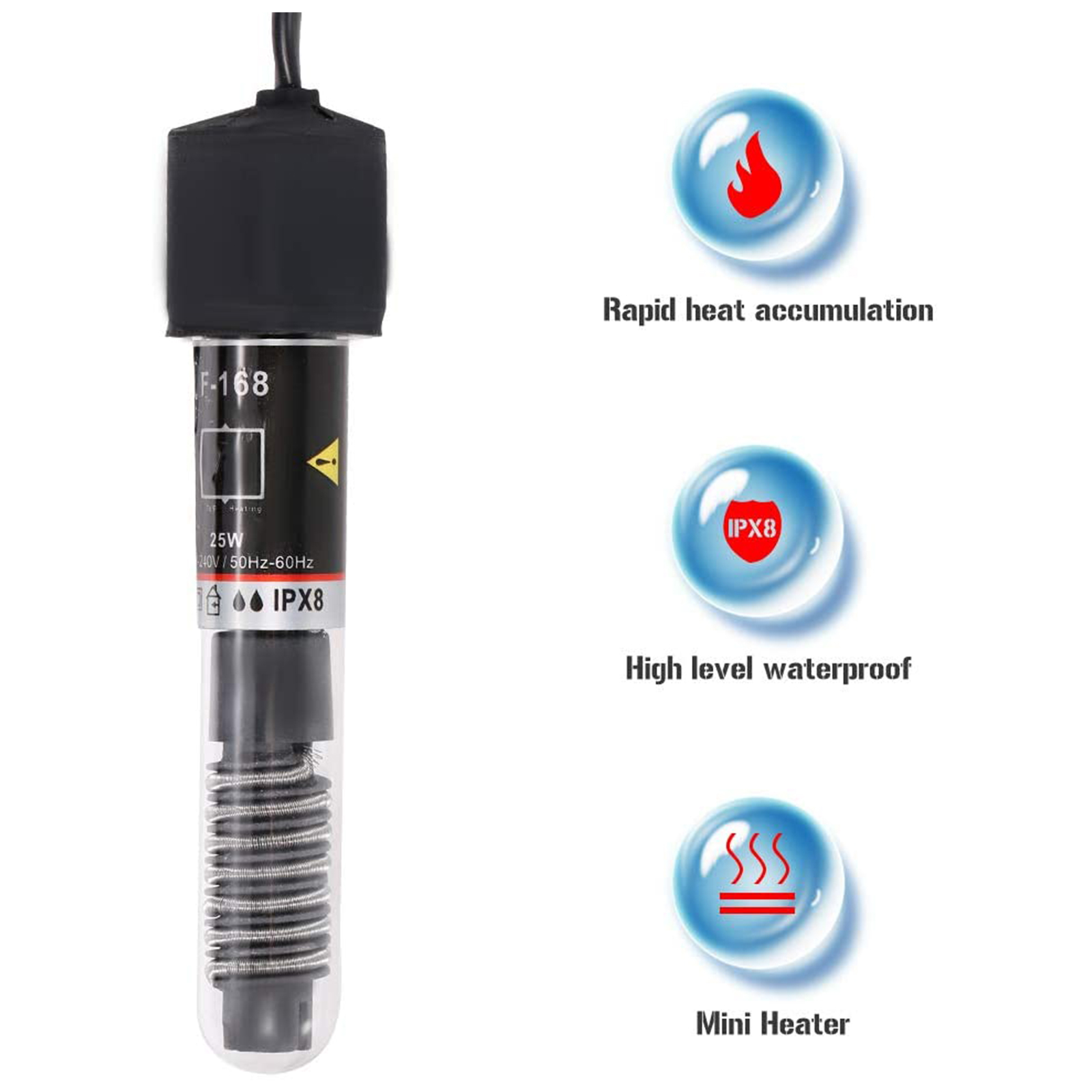 Mini Aquarium Heater Submersib - Marine Aquarium Nano recension och pris